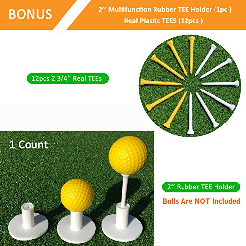 SkyLife Tri-Turf/Dual-Turf Golf Hitting Mat 24\'\' x 25\'\', Driving Chipping Putting Training Aids for Backyard Home Garage Outdoor Practice with TEEs (XL Dual-Turf (24\'\' x 25\'\'))