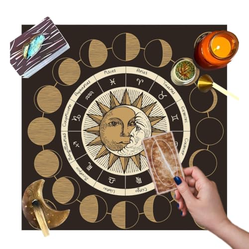 Tissu de tarot et tapis de carte de tarot pour la divination et sorcellerie
