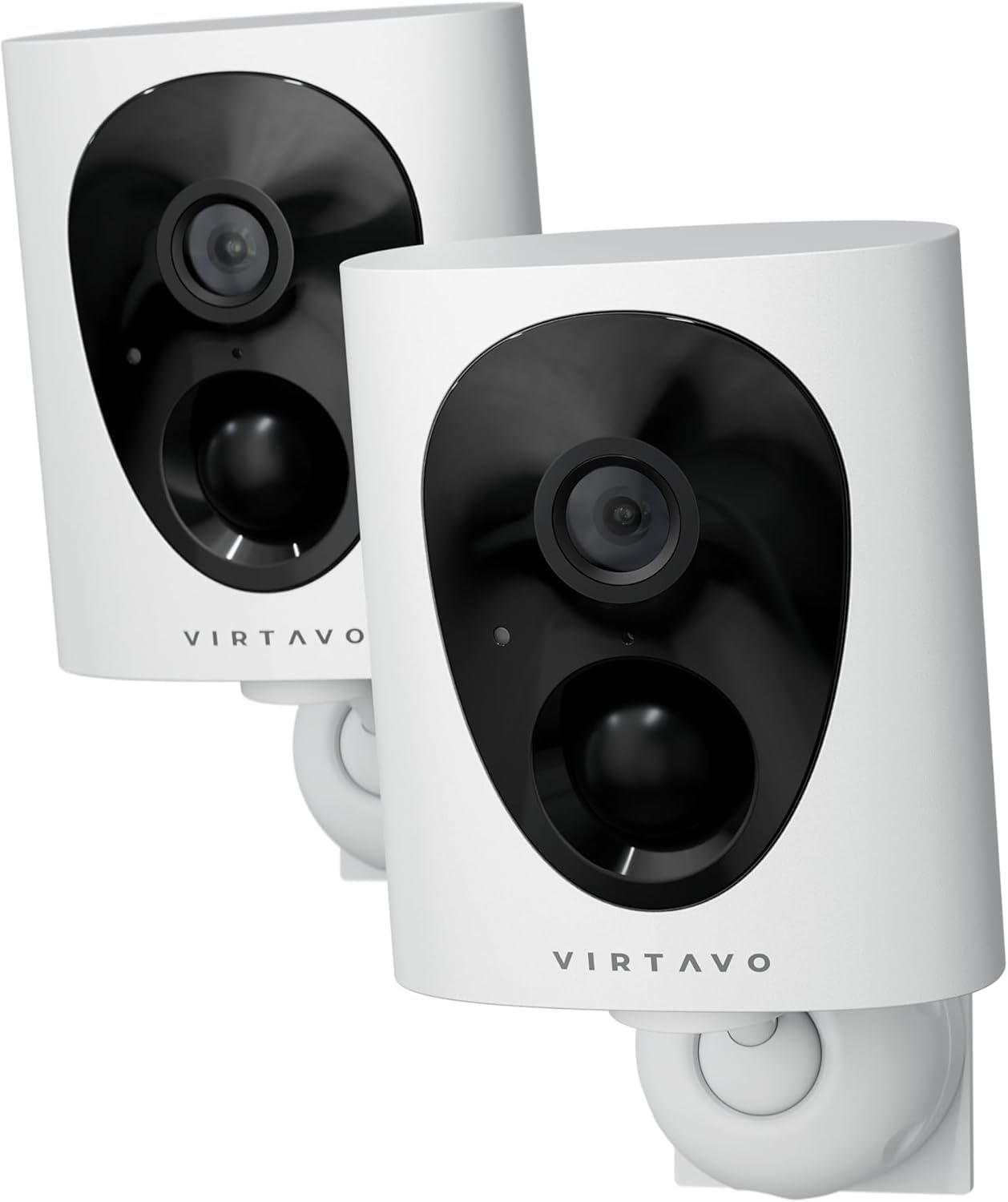 VIRTAVO 2K Camara de Vigilancia WiFi Exterior/Interior sin Cables, Cámara Seguridad con Batería Recargable, Visión Nocturna Starlight, Sin Suscripción Obligatoria, Detección PIR, 2 Unidades