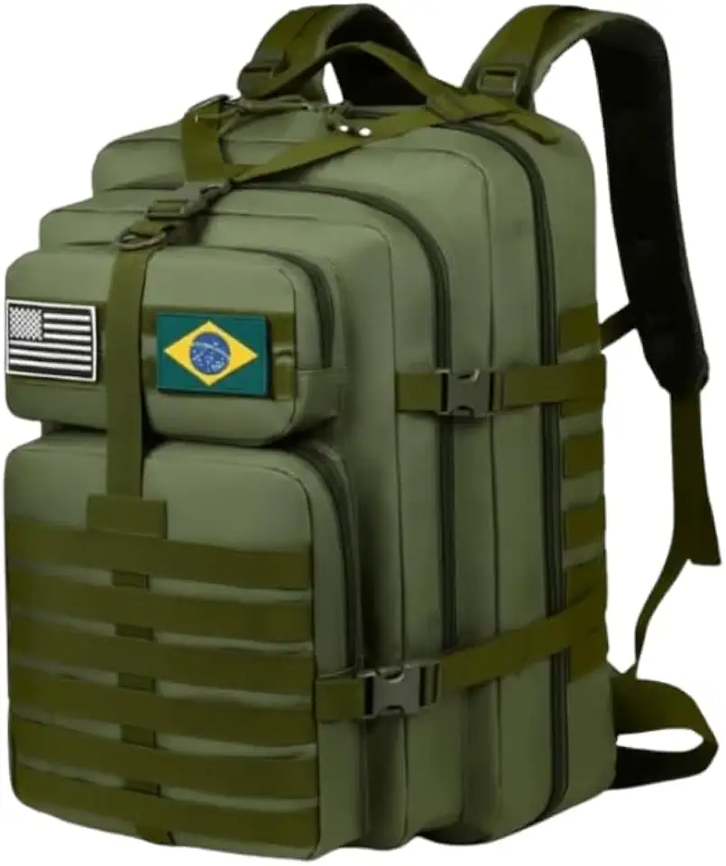 Mochila Tática Militar 50L Impermeável Nylon Oxford com Sistema MOLLE – Mochila Grande para Camping, Trilha, Trekking e Viagem, Alta Capacidade, Mochila Militar Resistente para Aventura