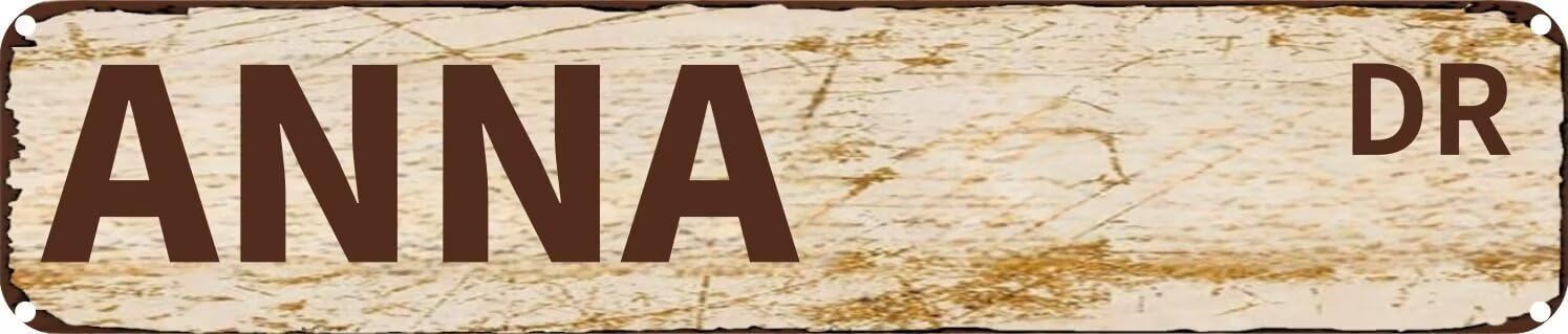 Ensound A38 Vintage Tin Sign Retro Metal Wall Decor Anna Dr Rustic Aluminum Plaque For Home,Bar,Kitchen,Garage,Man Cave 4X16 Inch