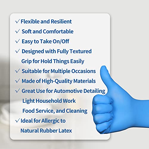 Daddy's Choice Disposable Blue Nitrile Gloves, Size Large, No Latex, No Powder, Safe Working Gloves, House Cleaning Gloves,100Pcs (Large) #TOP2