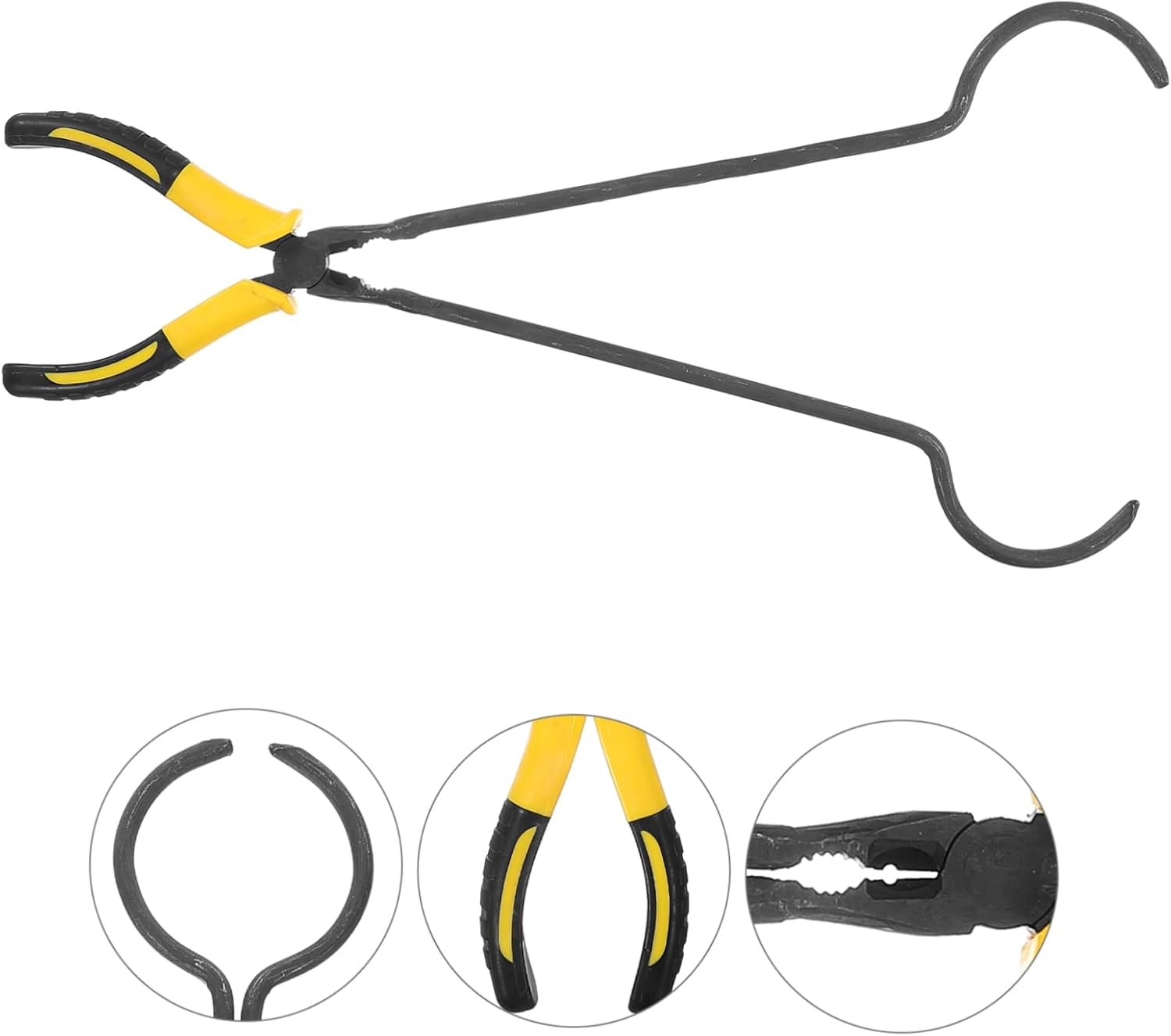 Crucible Tongs Black Iron and Rubber Clamp for Casting