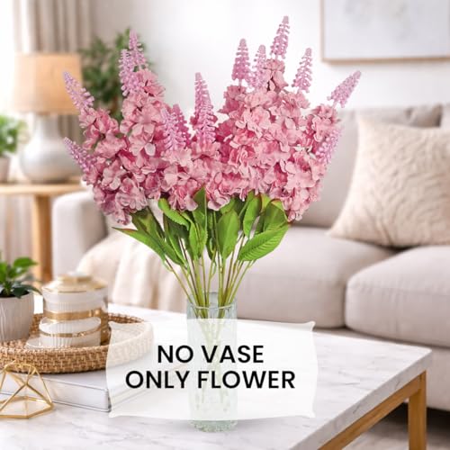 Image of Reiki Crystal Products Artificial Peach Snapdragon Flower -1 Stick with 7 Branches | Real Touch Faux Blooms for Home Decor, Bedroom, Living Room, Table, Balcony, Office & Weddings (Without Vase Pot)