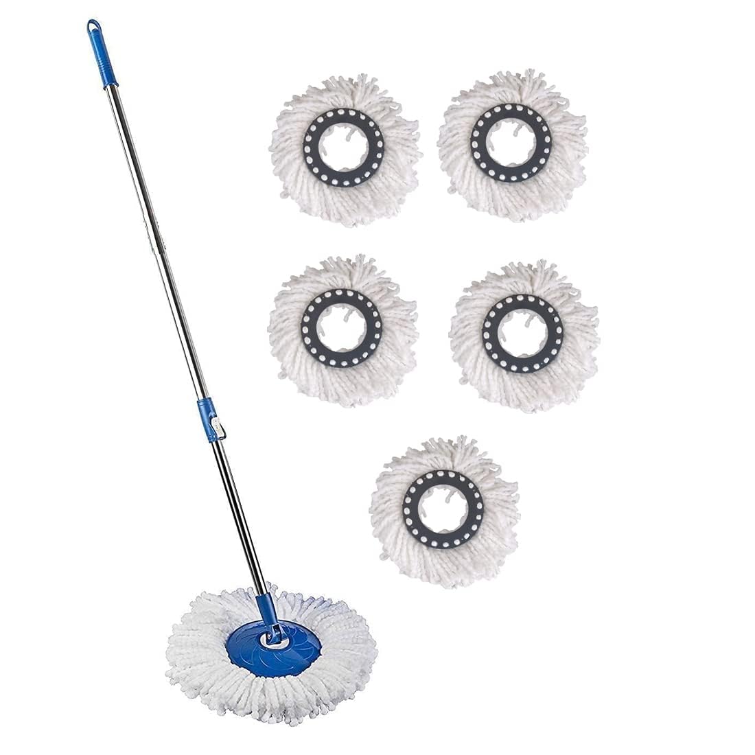 Js Enterprises Mart Mop Rod Stick Stainless Steel with 6 Refill 360 Degree Rotating Pole Multi-Colour for Home Cleaning (B0CJJ4G1K9) Amazon Price History, Amazon Price Tracker