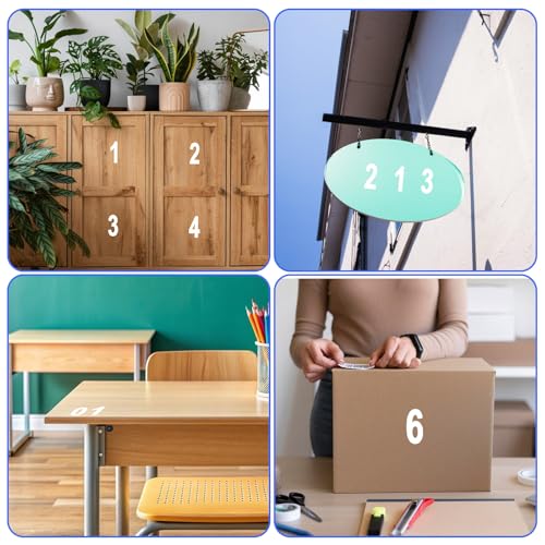 Giantree 10 Blatt 100 Stück Vinyl-Hausnummern für Briefkasten, 4 Zoll Selbstklebende Nummernaufkleber, Wasserfeste Briefkastennummern-Aufkleber für Briefkasten Fenster Tür Geschäft Autos Boote (weiß)