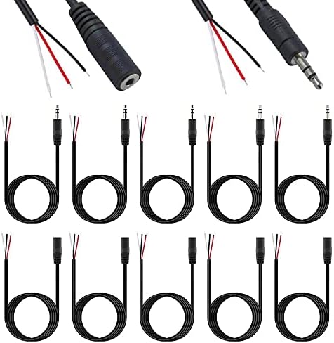 6Pcs 2.5mm Female Jack To Bare Wire Open End TRS 3 Nigeria | Ubuy