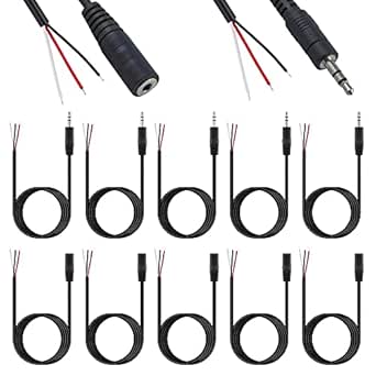 Xiatiaosann 3,5 mm op kale draad open uiteinde TRS 3-polige stereo jack stekker, mannelijke Xiatiaosann 3,5 mm op kale draad open uiteinde TRS 3-polige stereo jack stekker, mannelijke