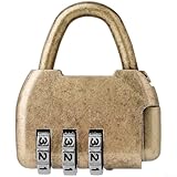 Candado de combinación vintage de 4 dígitos reajustable para equipaje, mochila de viaje, gimnasio, casillero, cajón pequeño, seguridad con cuerpo de aleación de zinc fuerte (bronce claro)