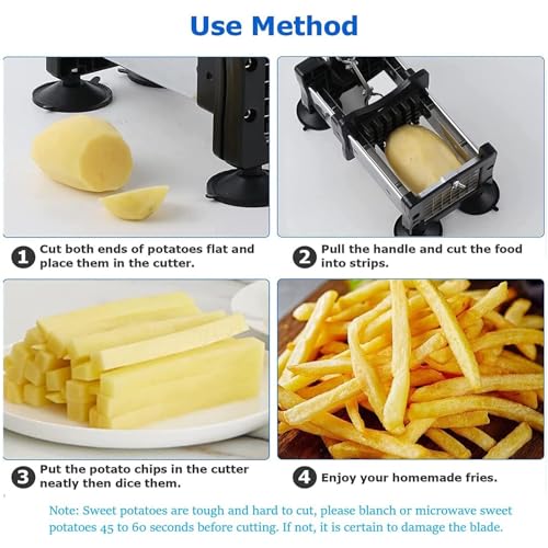 Coupe-frites en acier inoxydable avec 2 lames interchangeables et pieds antidérapants - 7