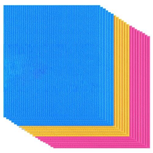 Kuber Industries Sponge Wipes | Washing Wipes Paper Towel | Reusable Sponge Cleaning Cloths for Kitchen | Sponge Wipe Cloths | 15x15 | 20 Piece Set | Multi