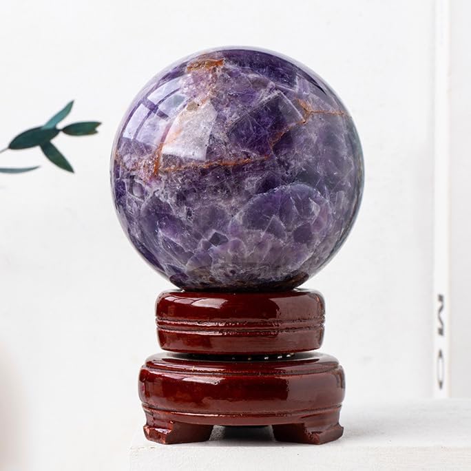 Amethyst Crystal Ball Stone for, Home Office Decor,85~90mm