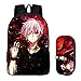 Produktbild Cosstars Tokyo Ghoul Anime Bilddruck Backpack Rucksack Schultasche + Schreibwaren Box Schüler Schulrucksack Set /4