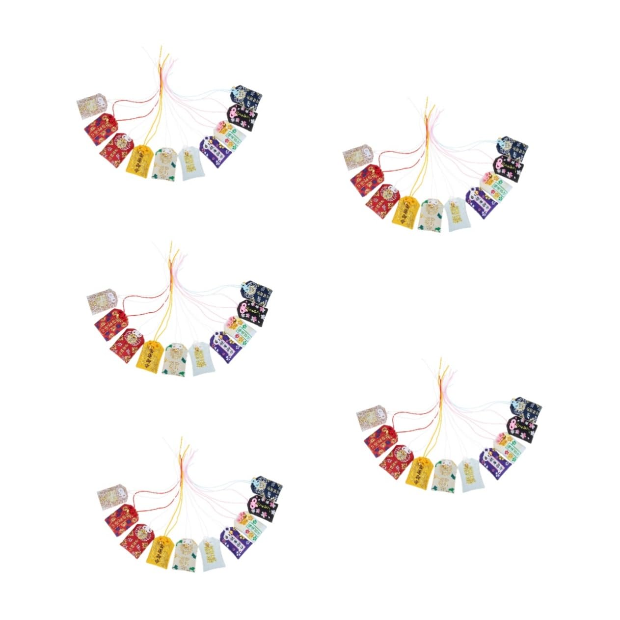 TOPBATHY 50 Pcs Blessing Bag Deity Fortune Charm Omamori for Decor Japanese Omamori Love Chinese Decor Embroidery Amulet Japanese Talismans Amulet Decors Tassel Picture Charm Pendant Linen