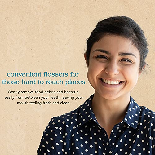 Earthwise Natural Dental Floss Picks - 50 Ct - Biodegradable Flossers, Eco-Friendly, Vegan, Sustainable, Unflavored, Shred Resistant #TOP3