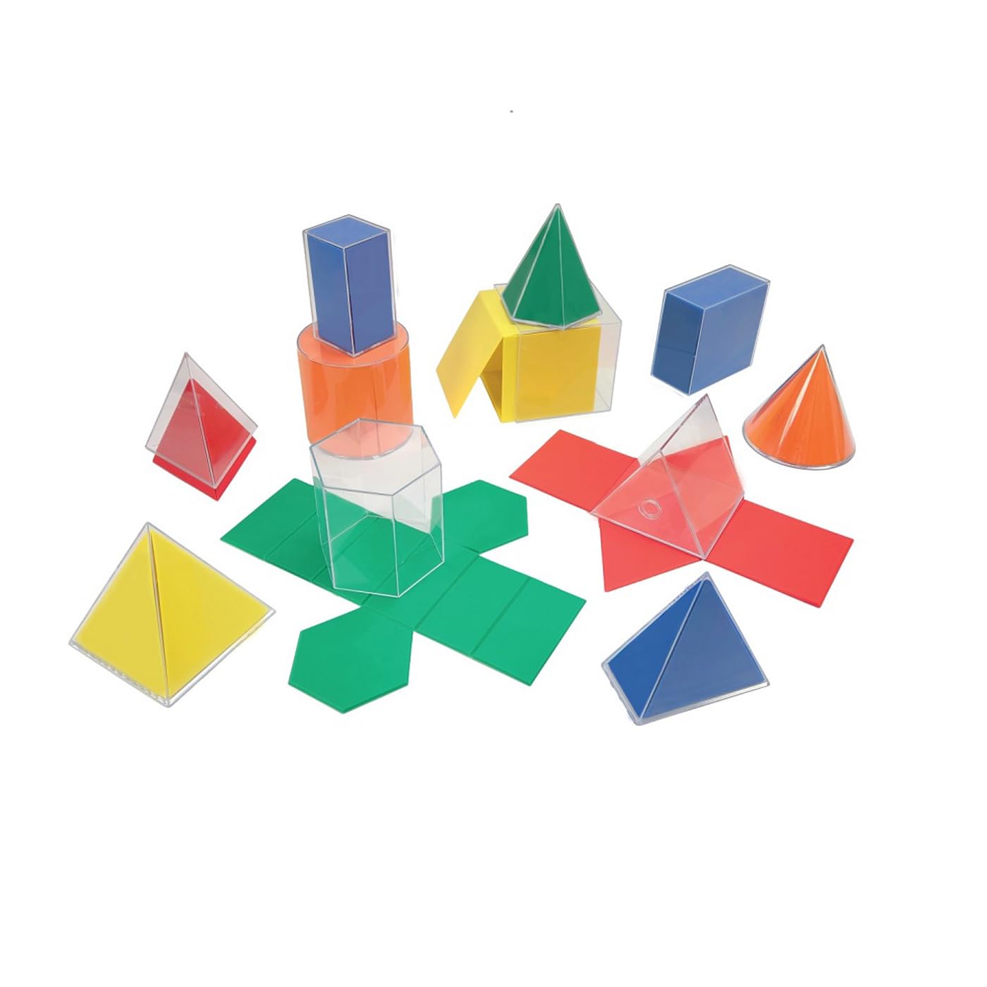 EAI Education GeoModel Folding Geometric Shapes: 11 Solids and 11 Nets
