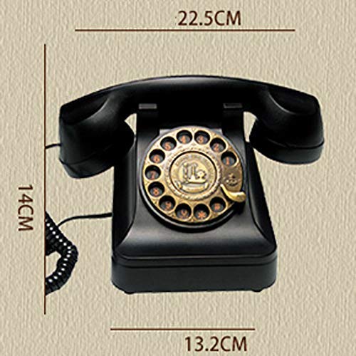 Telefon przewodowy stacjonarny retro Zabytkowy telefon Pokój gościnny domowy, czarny