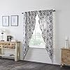 VHC Brands Dorset Farmhouse Prairie Curtain Panels Floral Navy 84x36x18 Set of 2