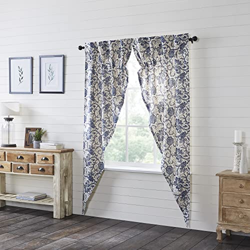 VHC-Brands-Dorset-Farmhouse-Prairie-Curtain-Panels-Floral-Navy-84x36x18-Set-of-2 VHC Brands Dorset Farmhouse Prairie Curtain Panels Floral Navy 84x36x18 Set of 2
