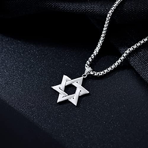 Star of David Necklace Sterling Silver Jewish Necklace for Men3