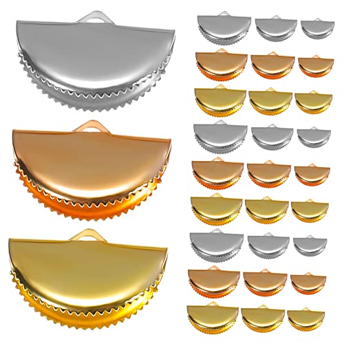 Homoyoyo 4sets Make Beautiful Jewelry: Alloy Clasps Crimp Ends for Cord Ribbon End Closures 60pcs*4