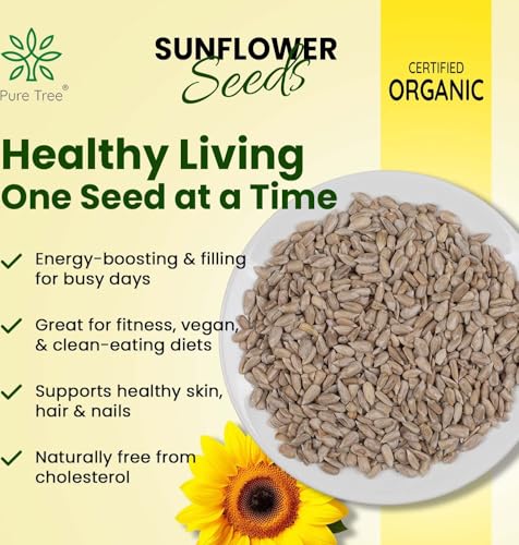 Image of Pure Tree Certified Organic Sunflower Seeds | 100 g | Surajmukhi ke Beej | Raw Sunflower Seeds | Organic Seeds for Eating Rich In Healthy Fats & Fiber