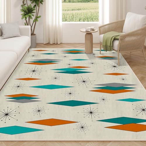 Mid Century Modern Rug for Living Room, Non-Slip...