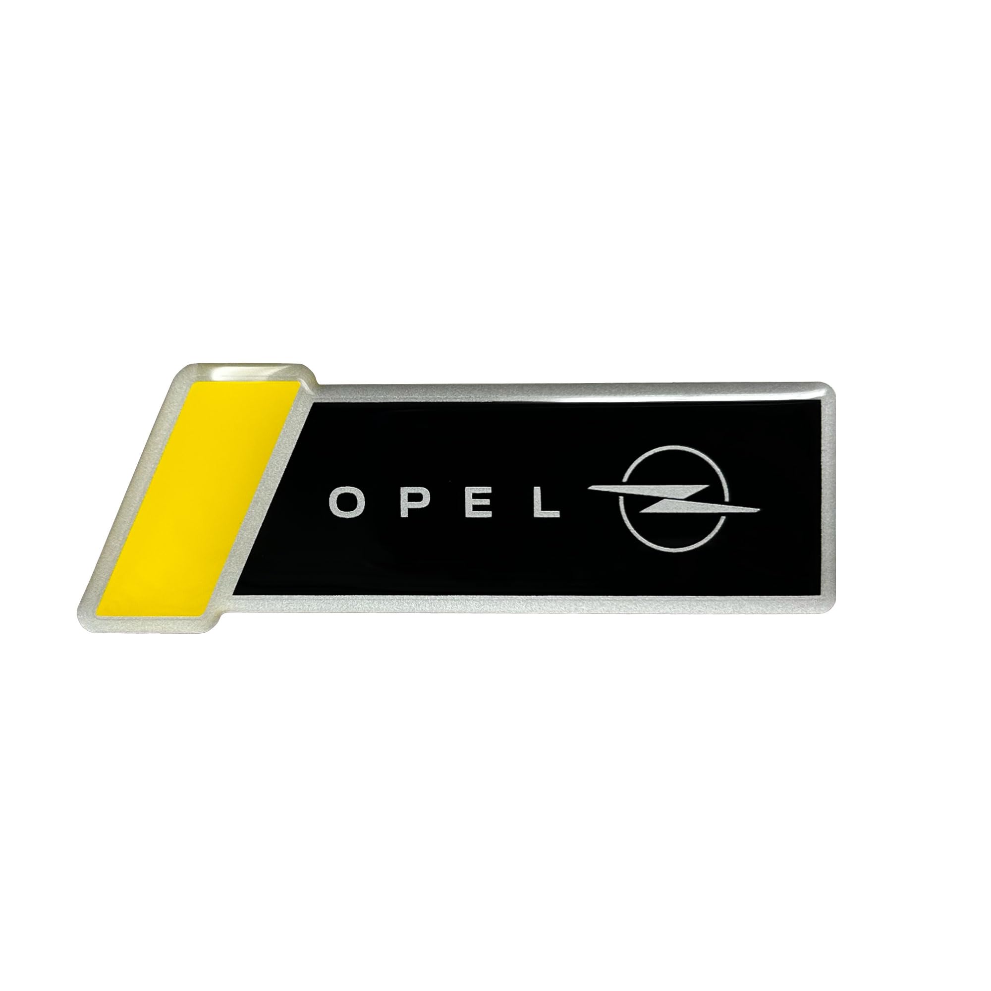 4R Quattroerre.it 3D-Aufkleber Emblem Kompatibel mit Opel Motorsport, Lizenziertes Produkt, Schwarz und Gelb, 30 x 80 mm