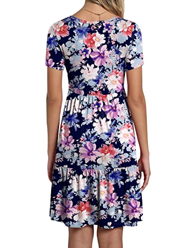 Image of TAOHUADAO 2026 Summer Dresses for Women Short Sleeve Ruffle Casual Sundress with Pockets