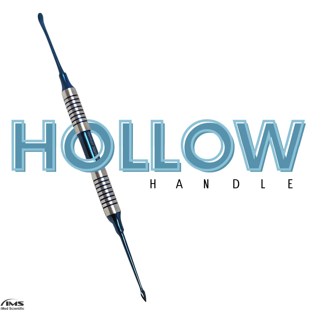 Dental Periosteal Elevator Buser Hollow Handle Double Ended Blue Titanium Coated Stainless Steel Instrument