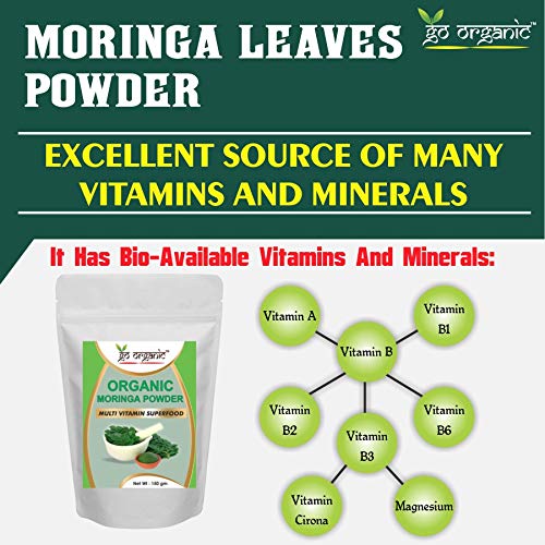 Image of Go Organic Moringa Leaf Powder (150 Gm) - Herbal Supplement with Vitamins