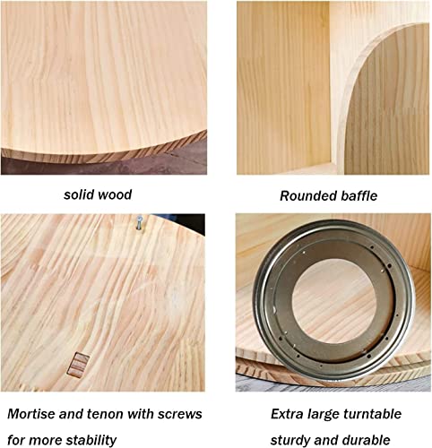 Zbpress Rotating Bookcase, 4 Tier Swivel Bookcase Wood Bookshelf,360 Display Floor Standing Bookcase For Kids&Adults #TOP4