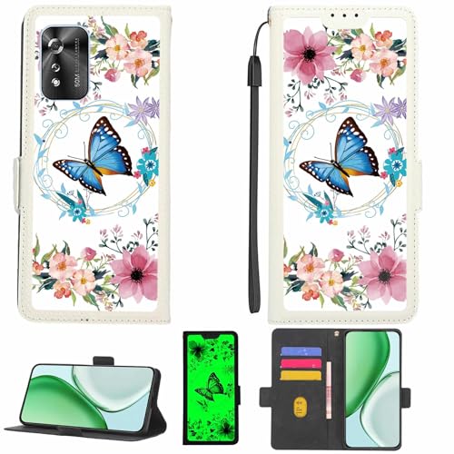 Kinetijy Case Compatible for Coolpad Cool 30i Phone Case Flip Cover [with Tempered Glass Screen Protector][RFID Blocking][Luminous Effect] LPT-LHD