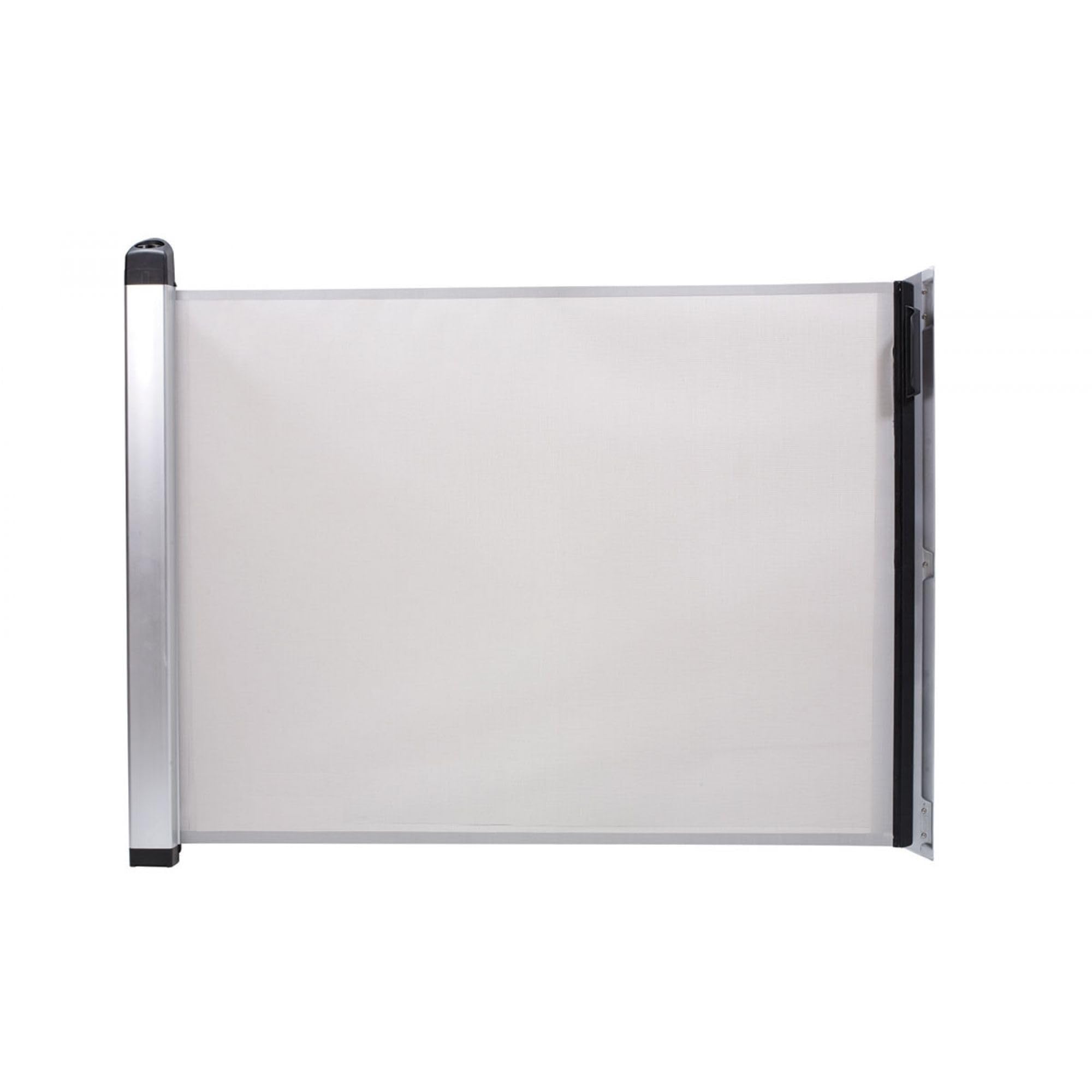 KiddyGuard kratka bezpieczeństwa na schody, z aluminiową obudową, wysuwana, do 120 cm, biała
