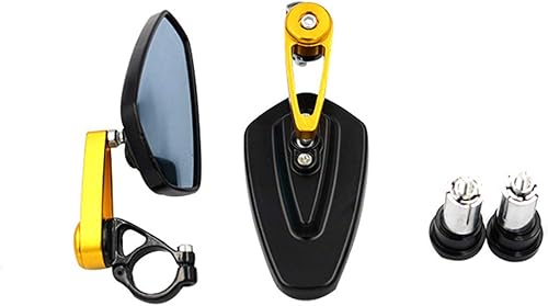 Miniatura 5 de 1 Unidades 78 "0.866 in universal motocicleta aluminio de la manija de la barra lateral lateral retrovisor espejos (amarillo)