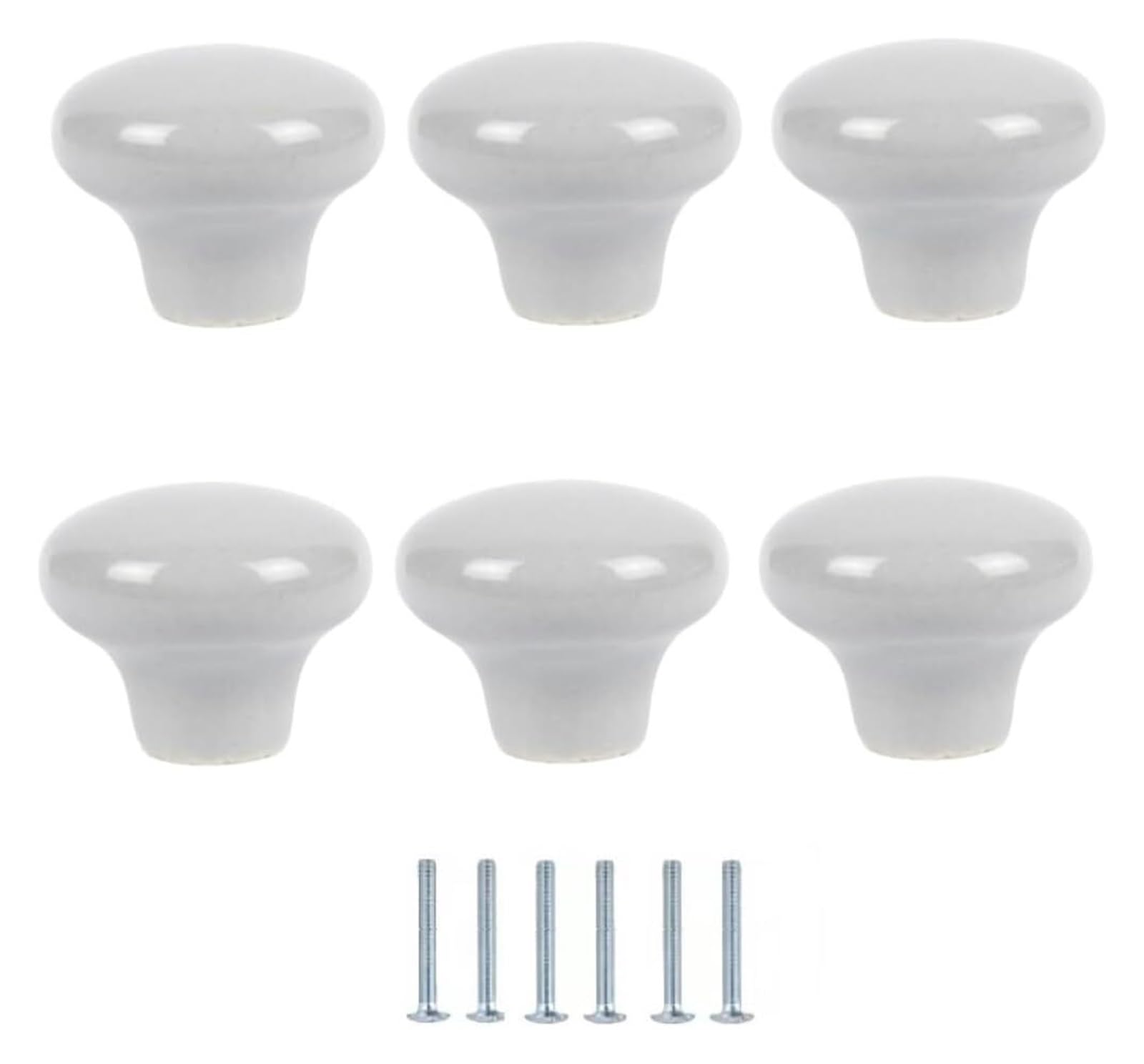 Enmrfvkz Grijs Ceramic Cupboard Drawer Handle Knobs, Ceramic Single Hole Knobs Multicolor 32X24mm 6 Pcs(Grijs)