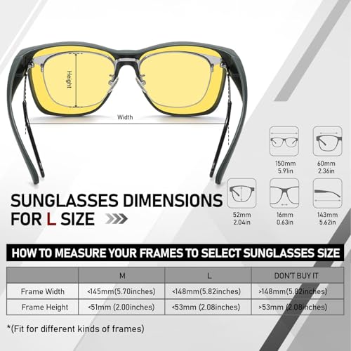 Image of HAOLOTA Night Vision Driving Over Glasses, Polarized Nighttime Glasses Men Women Anti Glare Yellow Tinted Lens