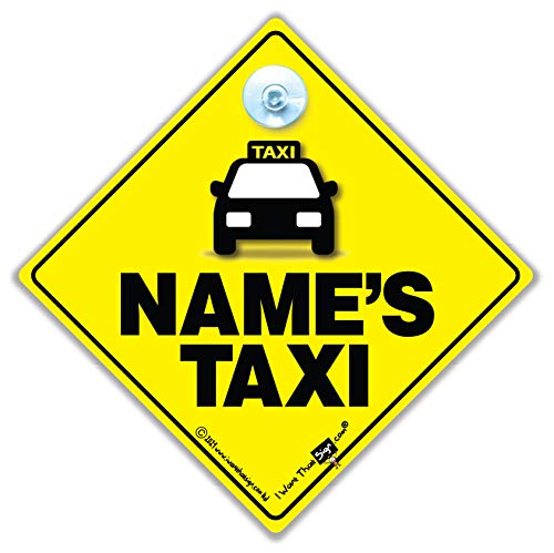 iwantthatsign.com personnalisé Signe de Taxi, Taxi Panneau Voiture, Mini Câble Plaque, We Will Ajoutez Votre Chosen nom à créer Propre Noir Bébéà Bord Style, à Bord, Autocollant,