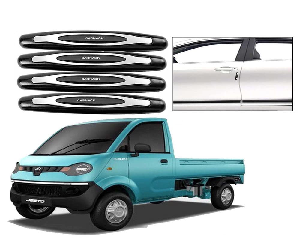 Carnack Car Door Edge Guard Protector Black Compatible for Mahindra Jeeto Set of 4 Pieces