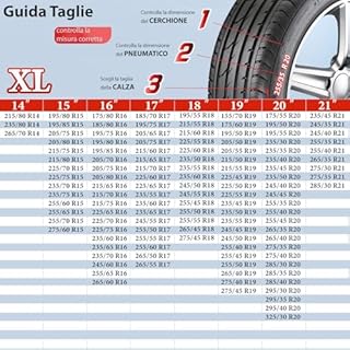 AUTIX-Calze da Neve Omologate Italia EN 16662-1 2020 2 Catene da Neve in Tessuto per Auto，Montaggio Facile in 2 Minuti (XL)