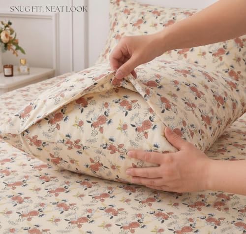 Image of IVAZA Turkish Cotton 280 TC Super Soft Warm Bedsheet Set for Single Size Bed, Durable bedsheet with 1 Pillow Cover Tan
