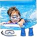 Hperu Kids Snorkel,Kids Snorkel Set Adjustable Ergonomic Non-Slip Snorkeling Gear for Kids Skin-Friendly High Transparency Kid Snorkel Set Includes Goggles, Fins, Tube