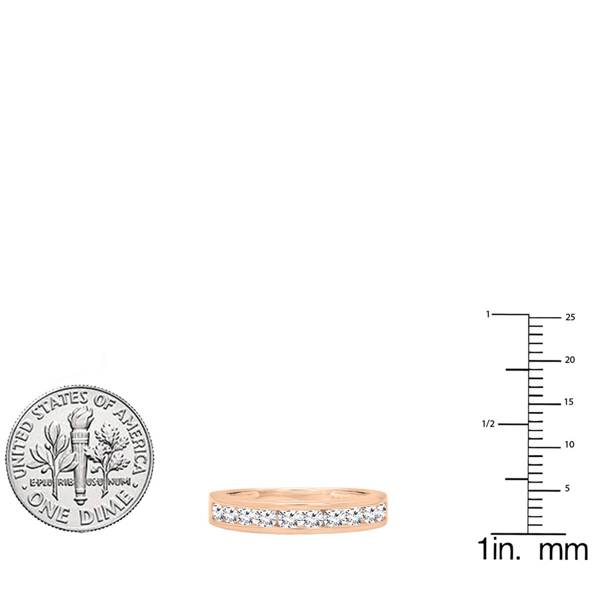 DazzlingRock Collection 14 quilates oro rosa redonda H-I Diamante cultivado en laboratorio