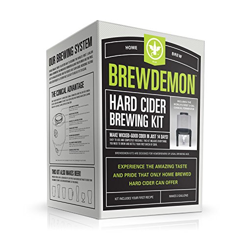 Brewdemon Hard Cider Kit Plus By Demon Brewing Company - Conical Fermenter Eliminates Sediment And Makes Wicked-Good Home Made Cider - 2 Gallon Hard Cider Kit #TOP5