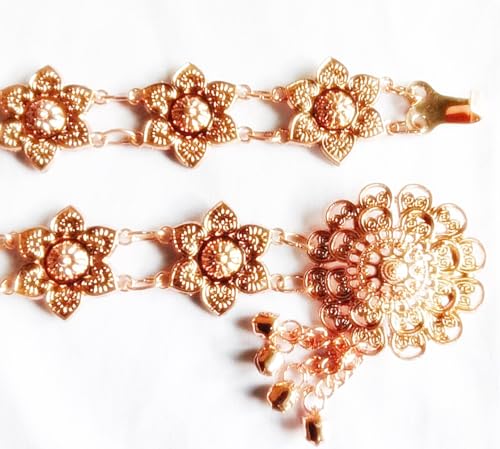 Belt Thai Rose Gold Plate Orchid Women Costume Wedding Thailand Traditional Chain Dress Dancing Ram Thai Length 40-41 Inches 1 Piece3