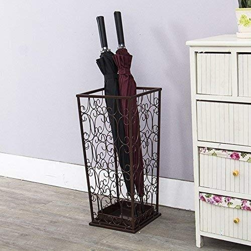 Porte-parapluie métallique pour sol sec, rack indépendant avec bac récupérateur