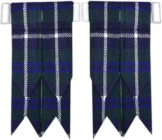 Image of Tartan Kilt Hose Sock Flashes with Heavy Buckle Adjusters