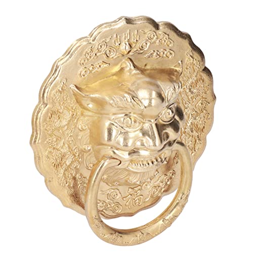 Aldaba de puerta de latón de alta resistencia con elegante cabeza de animal vintage 3