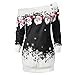 Produktbild Btruely Pullover Damen Warme Beiläufige Langarm Sweatshirt Weihnachten Bluse Sankt Snowflake Print Tops (Schwarz, L)
