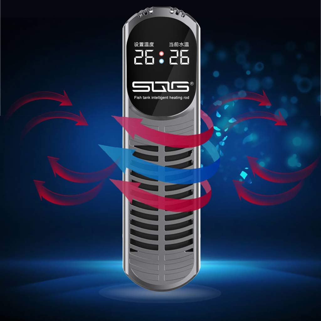 MU Calentador de termómetro de Acuario Digital para el hogar, médico infrarrojo IC, Control Remoto Independiente,Plata,1000W